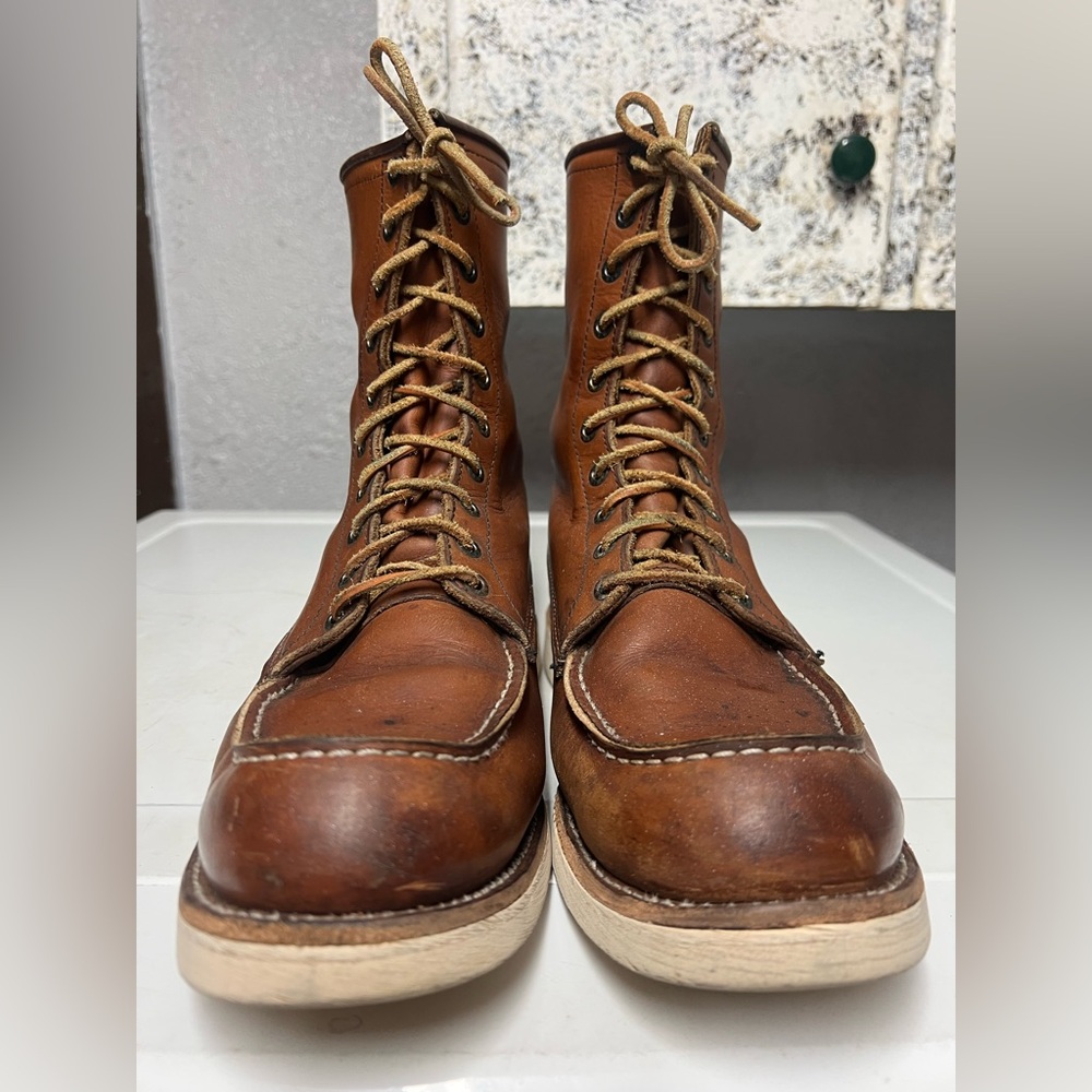 Vtg Redwing 877 Moc Toe Boots 2008 Brand Stamped !!! Black Eyelets 11D